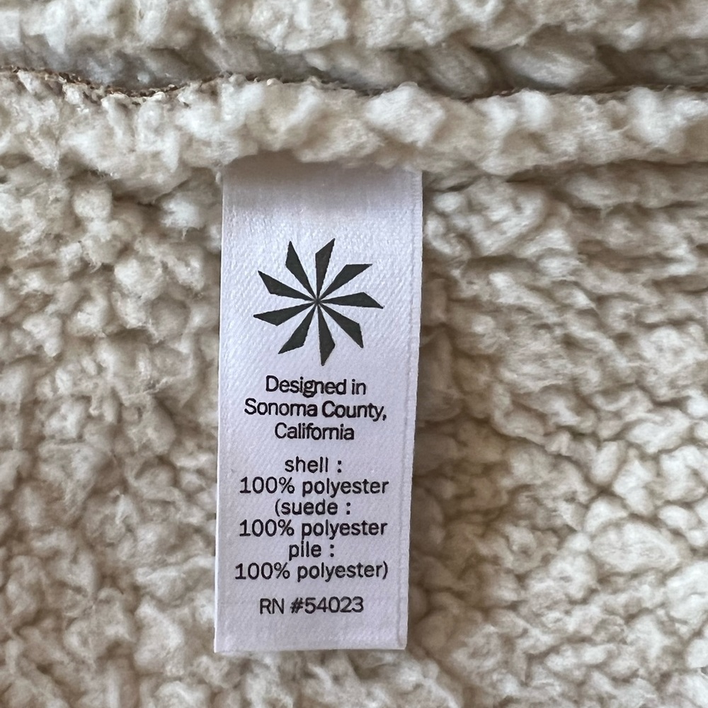 NWOT, Athleta, Faux Tan Suede Sherpa Vest, L/XL - Picture 6 of 11